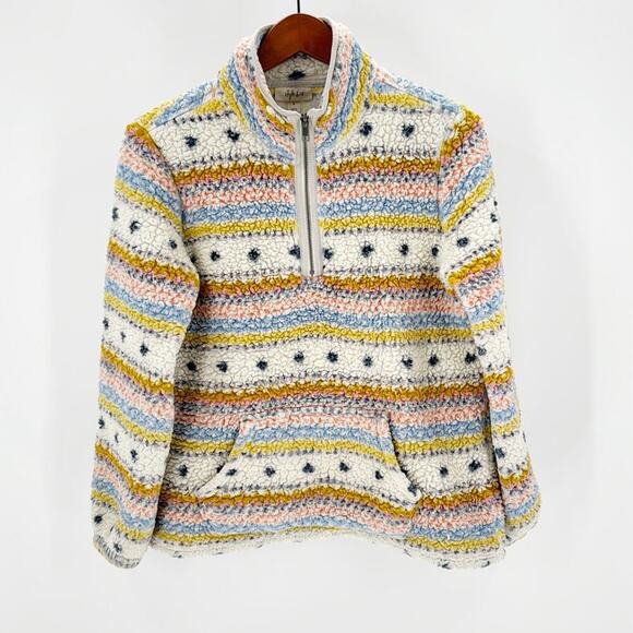 Style & Co Women's Quarter-Zip Printed Fleece Sweater southwestern western cabin - Picture 1 of 7